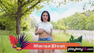 Sexy all natural German beauty Marisa Ehret reveals her big boobs outdoor
